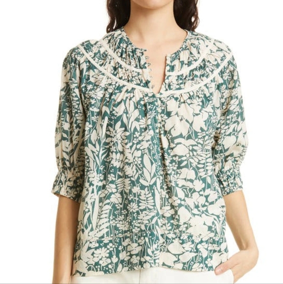 017 NWT Cynthia Rowley The Storyteller Floral Top - Picture 1 of 6